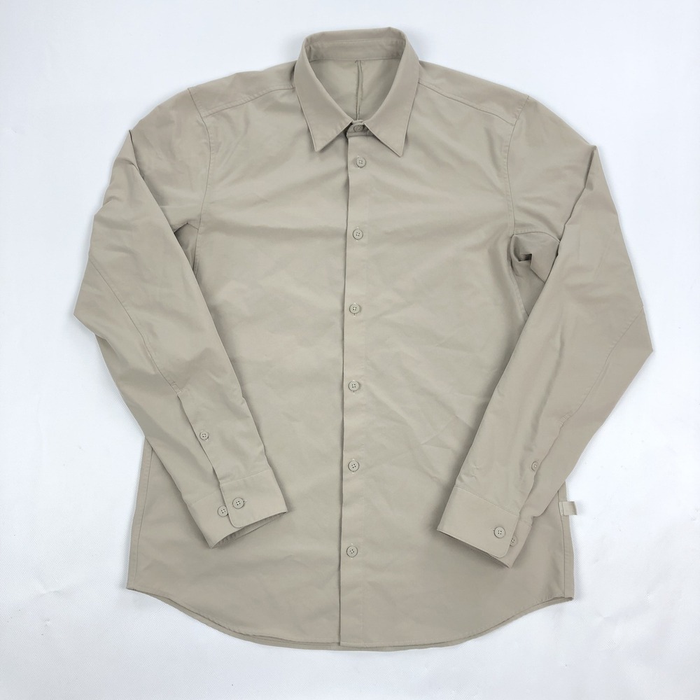 Lululemon Men's Long Sleeve Button Down Shirt Casual Size M Beige